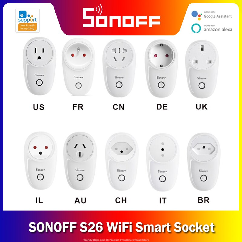 SONOFF S26  Ʈ , EU, US, UK, CN, A..